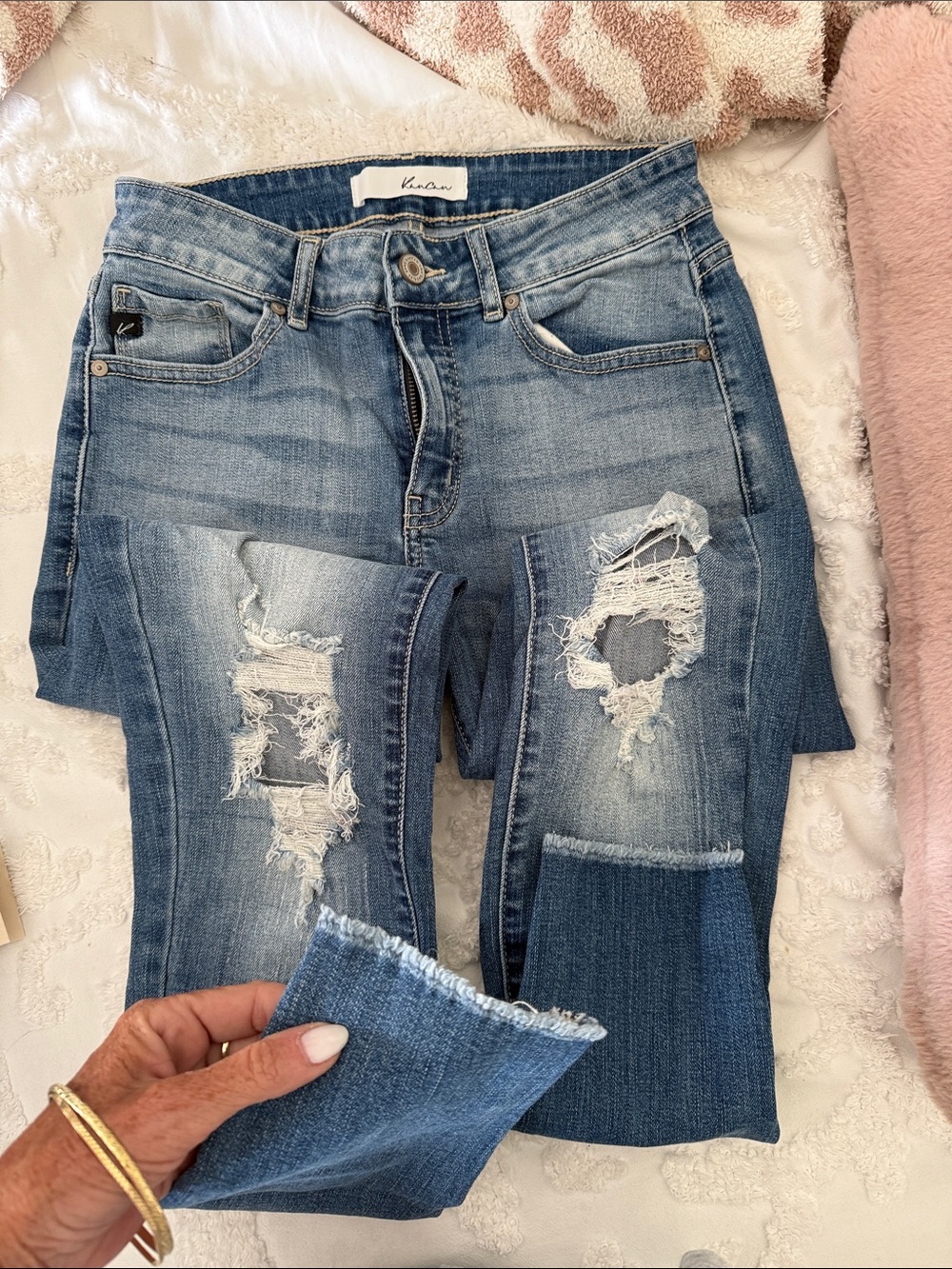 KANCAN Distressed Light Blue Skinny Jeans